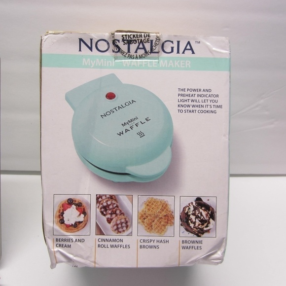 Nostalgia‎ MyMini Personal Electric Waffle Maker, MWF5TL  Teal Blue - Picture 1 of 15